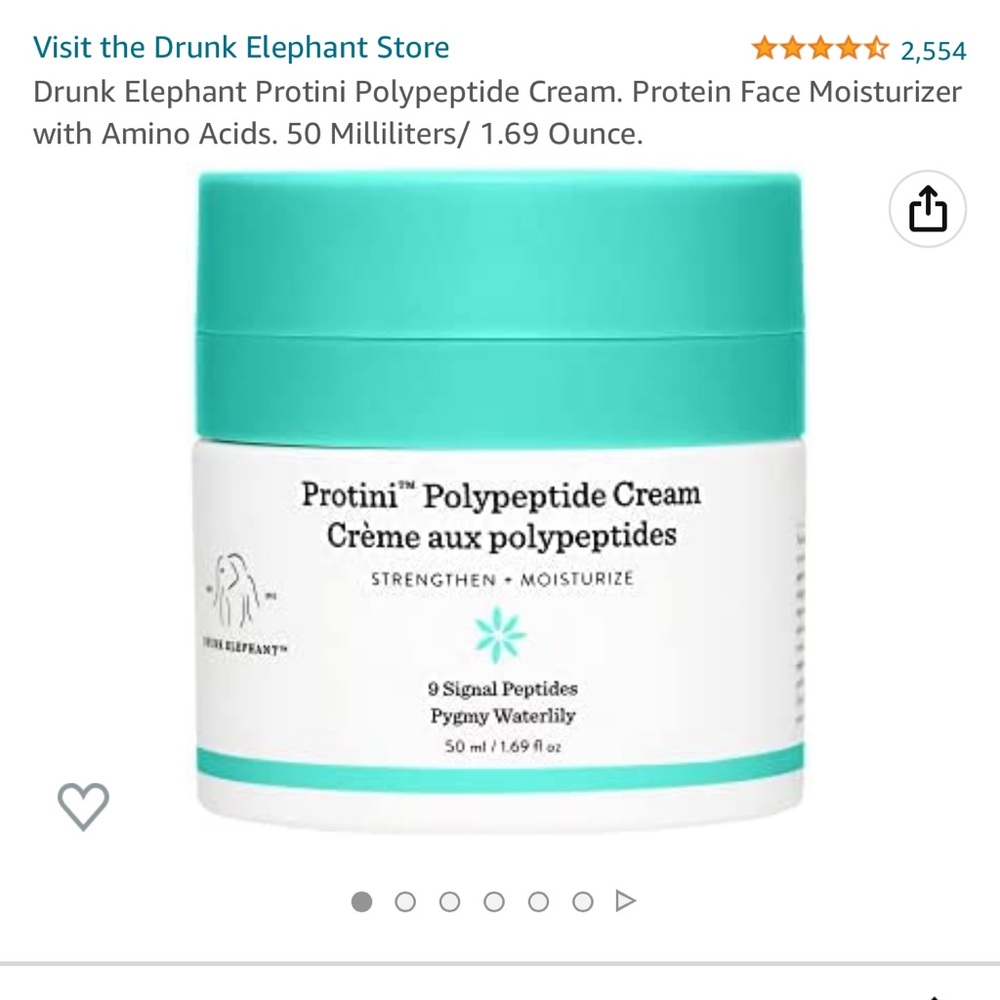 Drunk Elephant Protini Polypeptide Cream. Protein Face Moisturizer